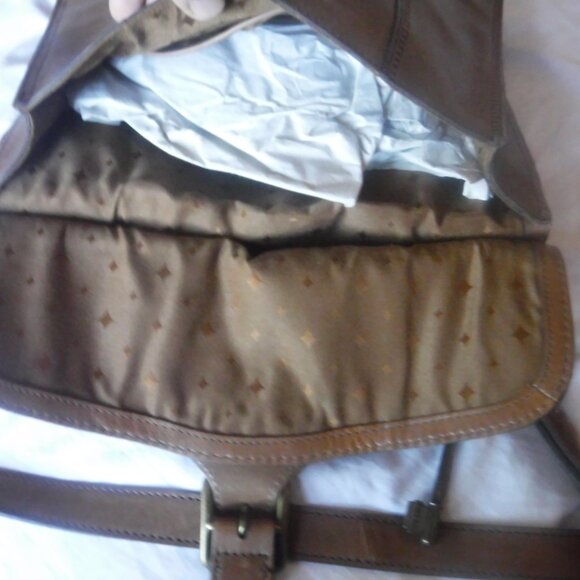 Leather Fossil Satchel Shoulder Bag Brown Purse - Picture 15 of 16